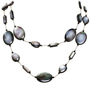 NEW Margo Morrison Tahitian Mother of Pearl Long Station Necklace